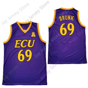 2020 جديد NCAA East Carolina Pirates Pirates Jerseys 69 College College Basketball Jersey Purple Size Youth Adult