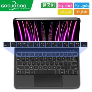 لوحات المفاتيح Goojodoq Magic Keyboard for iPad Pro 11 12 9 129 Air 4 5 Generation 6th 5th 4th 3rd gen cover 231202