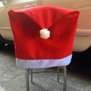 Coprisedie 4 pezzi da pranzo in tessuto non tessuto Decorazioni natalizie per la cucina Morbido cappello da Babbo Natale Forniture per feste annuali universali