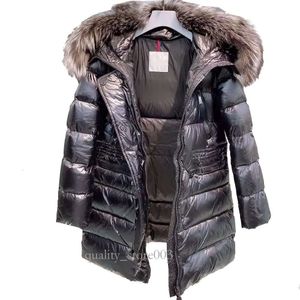 Piumini con collo in pelliccia da donna Piumino con cappuccio Piumino di alta qualità Capispalla Designer Cappotto sottile di media lunghezza Abbigliamento invernale NFC 812 251