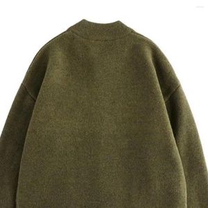 Suéter masculino de malha, casaco estiloso de cardigã de malha com bolsos grossos, quente e aconchegante outono/inverno para homens da moda, casual solto