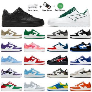 2024 Luxury Apes Sta Designer Shoes Women Mens SK8 Casual Shoes Patent Leather Black Grey Color Camo Combo Pink Beige Snakesskin Shark White Red Dhgate Sports Trainers