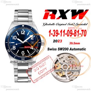 RXW Senator SeaQ Spezialist Diver Swiss SW200 Автоматические мужские часы 39,5 мм с синим циферблатом Браслет из нержавеющей стали 1-39-11-09-81-70 Super Edition Reloj Hombre Puretime B2