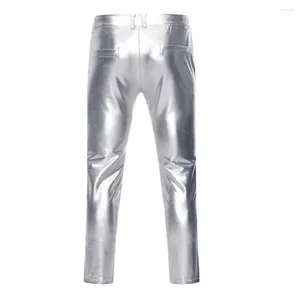 Calças masculinas skinny fit elegantes calças confortáveis moda all-match para eventos de dança de festa de boate casual