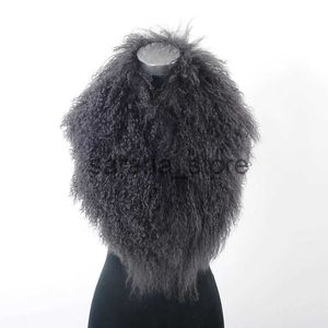 Lenços CX-A-52M Lenço de Pele Real Destacável Mongol Lamb Fur Collar Cachecol para Mulheres Vestuário J231204