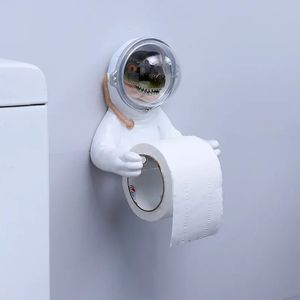 Decorative Objects Figurines Creative Toilet Paper Towel Holder Without Punching Roll Cartoon Resin Tissue Box Home Decor Bathroom Accessory 231204