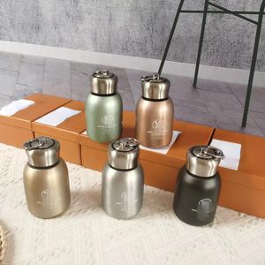 Designer Water Bottles Letters Printed Fat Cube Thermos Cup Small Cute Pots Belly Cups Frosted 304 Stainless Steel Gift Cup with Gift Box