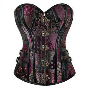 Outras calcinhas Steampunk Overbust Corset para mulheres Sexy Vintage Gothic Roupas Goth Cintura Laceup Bustiers Retro Plus Size Corselet Top 231204