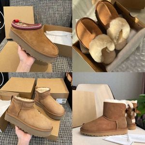 Tasman Australia Tazz Ultra 1Ugglie-05 Krótki but mini bottes brązowy platforma futra kasztanowe botki snow czerwone różowe niebieskie kapcie kaleczące zamsz wełniany kostka 9132ess