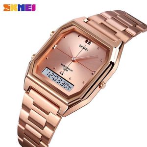 SKMEI 1612 Top Brand Luxury Stainless Steel Ladies Female Electronic Stopwatch Calendar Clock Women Quartz Watches Montre Femme 20316q