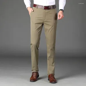Calças masculinas moda homens negócios escritório terno primavera verão streetwear roupas masculinas soltas sólidas casuais retas calças completas 2023
