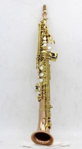 Eastern Music Copper Body J Type Curved Bell Soprano Saxophone Saxello till försäljning!