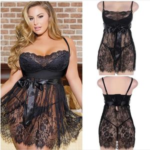 Sexy Set Womens 5XL Lace Pajama Mesh Evening Dress Sexual Underwear Transparent Muji Good Quality Baby 231204