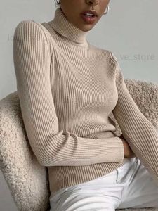 Camisolas femininas 2023 Autumn Turtleneck Sweater Sweater Women Base Sweater Slim Fit Turtle Neck Mulheres Jumper Ladies Sweater de malha para mulheres T231204