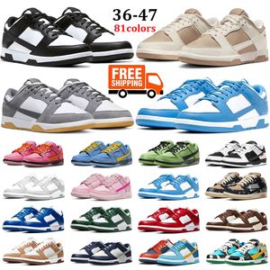 36-47 Designer Panda Sapatos Baixos Homens Mulheres Panda Wthie Black Blossom Bubbles Buttercup Cinza Nevoeiro Equipe Azul Triplo Rosa Court Roxo O que os Mens Treinadores Esportes Sapatilhas