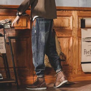 American Classic Retro Jeans Men solto de metrô reto calças de moda de inverno lavagem de pedra calça casual de luxo 7