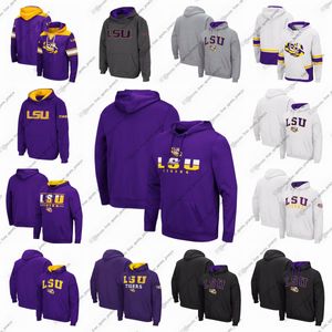 Męski krem ​​Colosseum LSU Tigers Hoodie koronkowy pullover dostosuj dowolne imię lub numer Czarne białe kobiety młodość wszystko zszyta