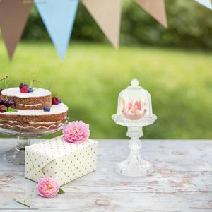 Bakeware Tools Mini Dessert Plates Cake With Dome Food Stands For Display Party Tray Glass Lid Cupcake