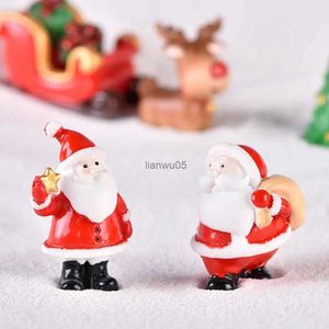 Christmas Decorations Christmas Themed Miniature Statue Resin Micro Landscape Desktop Statue Snowman Santa Claus Christmas Ornaments for HomeL231117