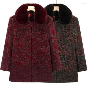 Women's Trench Coats Grandma Wear Cotton-Padded Coat Middle-Aged Elderly Mother Winter Clothes Women Parkas Thick Warm Velvet Quilted Jacket