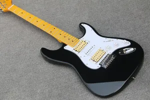 Klassische Dave Murray Signature HSH E-Gitarre, schwarze Gitarre mit gealtertem Hals
