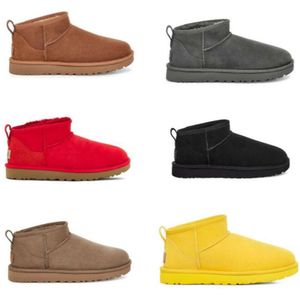 Kvinnor Ultra Mini Snow Boots UggSboot Slipper Winter Ny Populära fotled Mjukt bekväm fårskinn Håll varm plysch med kortväska Vackra presenter