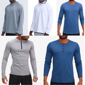 Lu mens outfit hoodies t camisas yoga com capuz camiseta lulu esportes levantando quadris usar elástico de fitness collants lululemens roupas de marca de moda