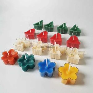 Candles 20pcs Diy Candle Mold Material Christmas Tree Small Candle Angel Pc Box Plastic Acrylic Tea Wax Box with 50pcs Candle WicksL231117