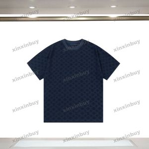 xinxinbuy Men designer Tee t shirt Paris towel embroidery letter short sleeve cotton women Black white blue gray XS-L