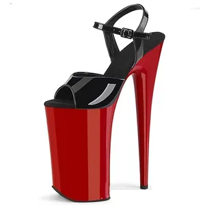 Sandali CACA 26 cm Donne Pole Dance Shoes Piattaforma avvolgente sexy Spettacoli teatrali Peep Toe Cinturino alla caviglia 35-43 Rosso Blu Fai da te Personalizza i colori