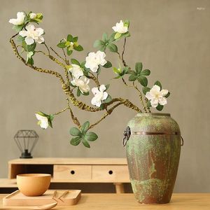 Dekorativa blommor 90 cm Artificial Rhododendron 10 huvuden Silk Fake Flower Branch For DIY Home Decoration Chinese Zen Arrangement