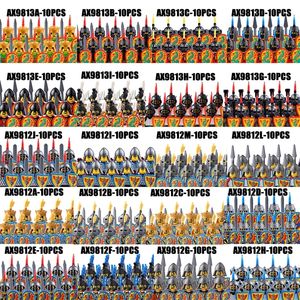 Soldier Medieval Military Soldiers Figures Sets Castle Teutonic Knights Roman Warriors Building Blocks Weapons Sword Shield Bricks Toys 231202