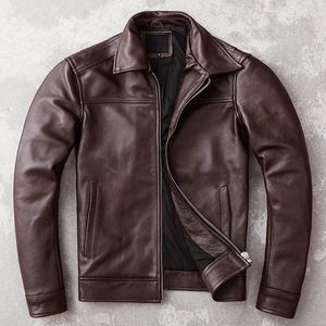 Neue Casual Echt Rindsleder Echtes Leder Jacke Männer Slim Kleidung Frühling Herbst männer Kuh Leder Jacken Kleidung Asiatische Größe 6XL