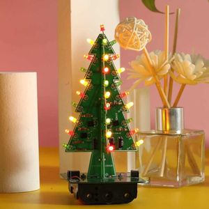 Decorações de Natal DIY 3D Árvore de Natal Fácil instalação Kit de exercícios eletrônicos alimentado por bateria / USB Kits de decoração de Natal feitos à mão para amantes de DIYL231117