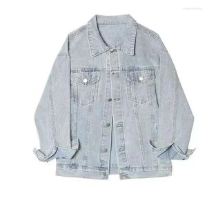 Men's Jackets Spring Fall Korea Men Denim Button Baggy Coats Light Blue