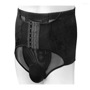 Cuecas de compressão dos homens briefs roupa interior com bolsa de pênis sexy sissy forma calcinha controle de barriga magro ajuste masculino shapewear