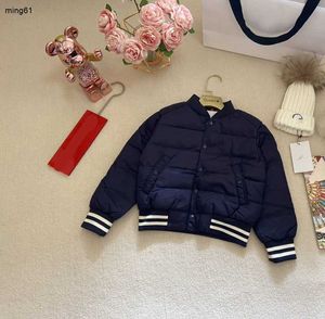 Varumärkesdesigner Baby Down Jackets vinter tjock och varm barnrockstorlek 100-170 Stor logotyptryck på baksidan av barnen nov25