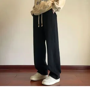 Men's Pants 2023 Winter Fashion Oversized Loose Sports Personalized Solid Color Straight Leg Casual