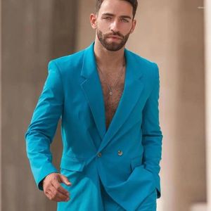 Men's Suits Handsome Wedding Tuxedos Double Breasted Men Pants Prom Party Formal Outfit (Jacket Pants)