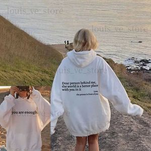 Women's Hoodies Sweatshirts Autumn Y2k Pullover Hooded Women Young Lady Printed Letter Dear Person Behind Me Hoodie Oversize Aesthetic Hoody Tops T231204