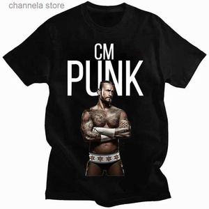 Erkek Tişörtler CM Punk Erkekler Tişört Komik Amerikan Profesyonel Güreşçi Aew T-Shirts Yaz Y2K Hipster Kawaii Giysileri Vintage Sıcak Satış T231204