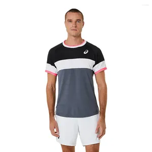 Magliette da uomo T-shirt da badminton ad asciugatura rapida Abbigliamento da ping-pong Fitness Corsa Abbigliamento sportivo estivo Top a contrasto