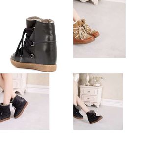 Isabel Leathertrimmade kvinnor Paris Black Bekett Wedge Sneakers Bekett Suede Wedge Trainers äkta mocka skor Horizon yj1f