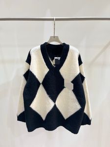 1202 L 2023 Runway Autunno Marca stesso stile maglione manica lunga scollo a V nero giallo pullover vestiti delle donne di alta qualità delle donne qian