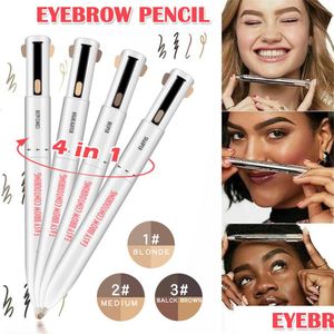 Eyebrow Enhancers 4-In-1 Easy To Wear Contour Pen Waterproof Defining Highlighting Eye Brow Pencil Makeup Cosmetic 3Pcs Drop Deliver Dhi3S