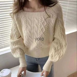 Women's Sweaters Casual Knitted Sweater Women Pullover 2022 Autumn Winter Soft i Warm Wool Jumper Female All-Match Square Collaryolq