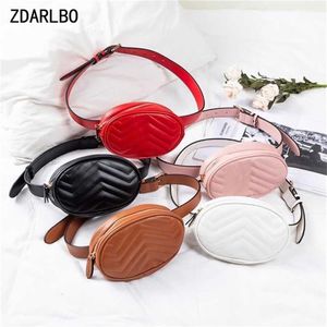 Women's Waist Bag Designer Oval Belt Bags PU Leather Fanny Pack Female Banana Shoulder Crossbody Chest Bag Hip Purse Small Po239g