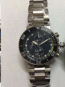 Lüks Moda Saatleri 44mm Kuvars Hareket Titanyum Siyah Dial Paslanmaz Çelik Bilezik Erkekler Moda Saatleri