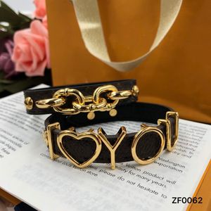 Moda Oro Amore Cuore Bracciale con ciondoli Donna Uomo Amanti Pelle Fortunato Intrecciato Coppia regolabile Bracciali Gioielli con Box245S