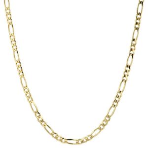 14K Yellow Gold Solid 2mm Thin Women's Figaro Chain Link Necklace 18 1807